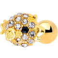 16G 1/4 Clear Gem Gold Tone Fish Cartilage Tragus Earring
