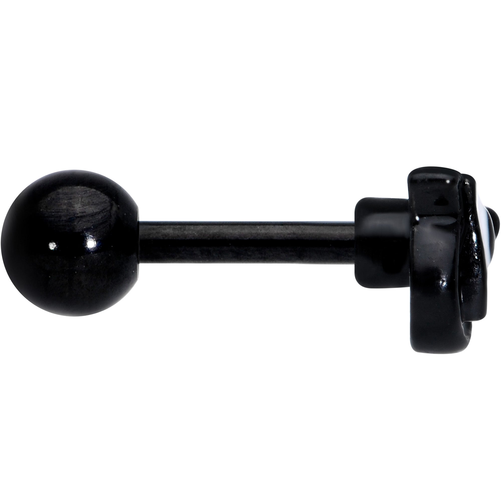 16G 1/4 Black White Formal Bow Cartilage Tragus Earring