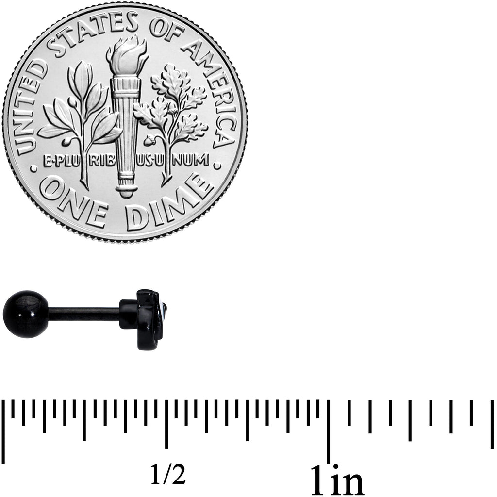 16G 1/4 Black White Formal Bow Cartilage Tragus Earring
