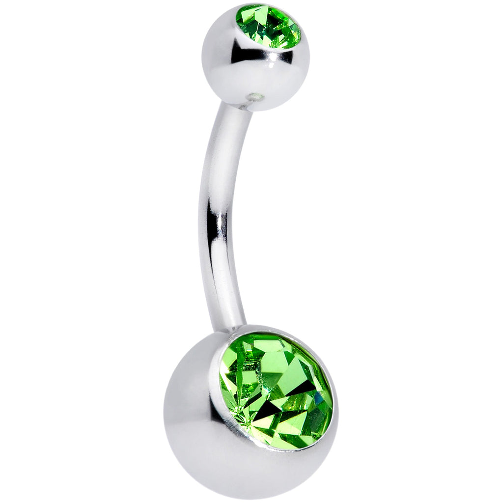 Green Clear Gem Leprechaun St Patricks Day Belly Ring Set of 3