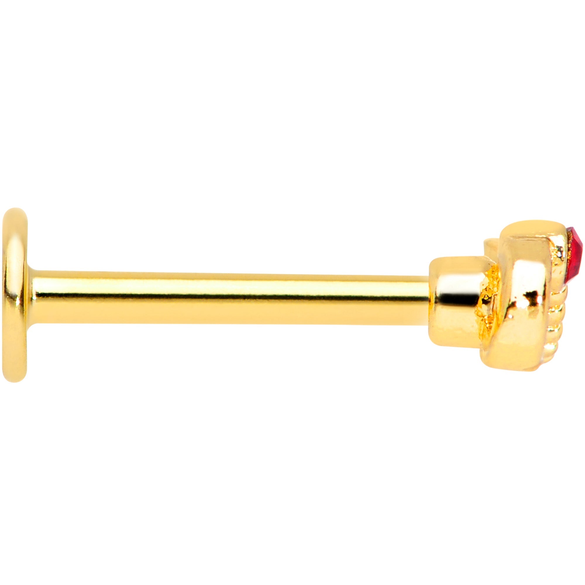 16G 5/16 Red Gem Gold Tone Infinity Love Labret Monroe Tragus