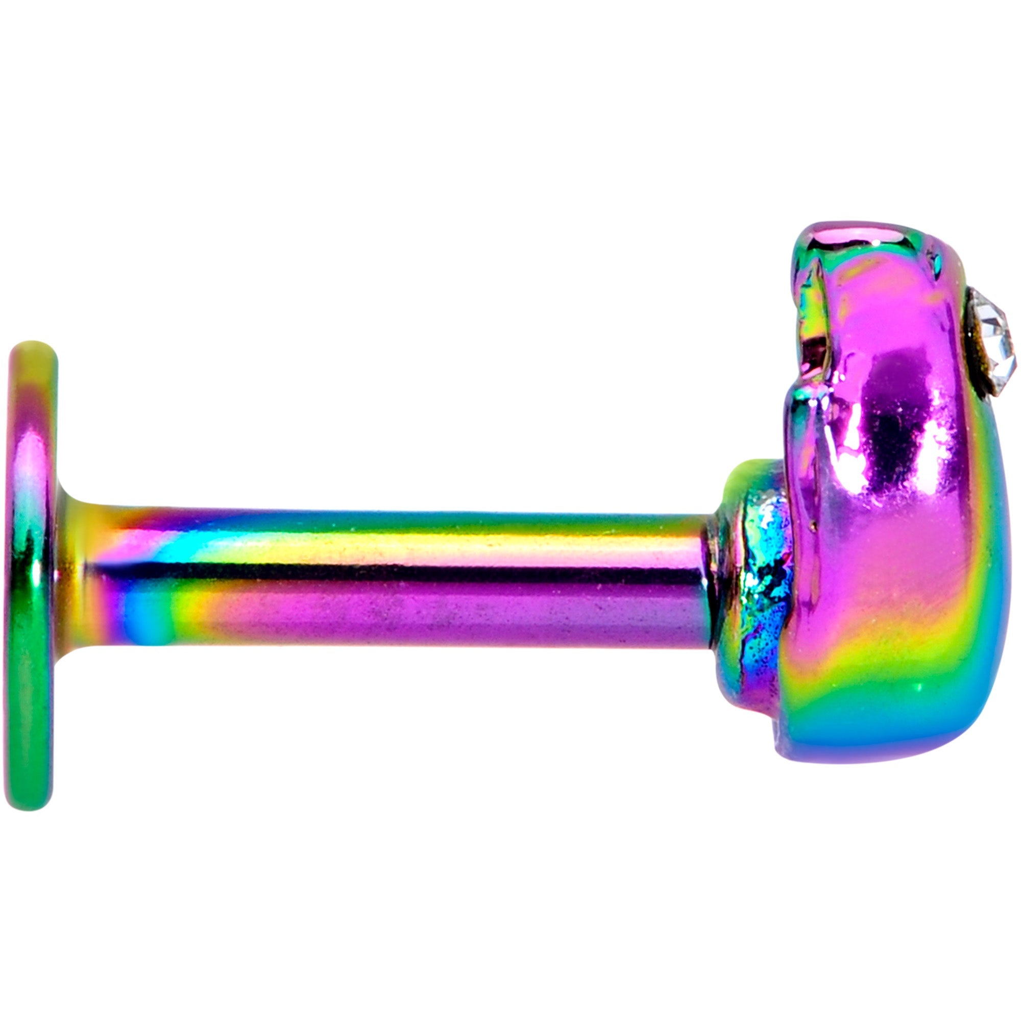 16G 1/4 Clear Gem Rainbow Bird Labret Monroe Tragus