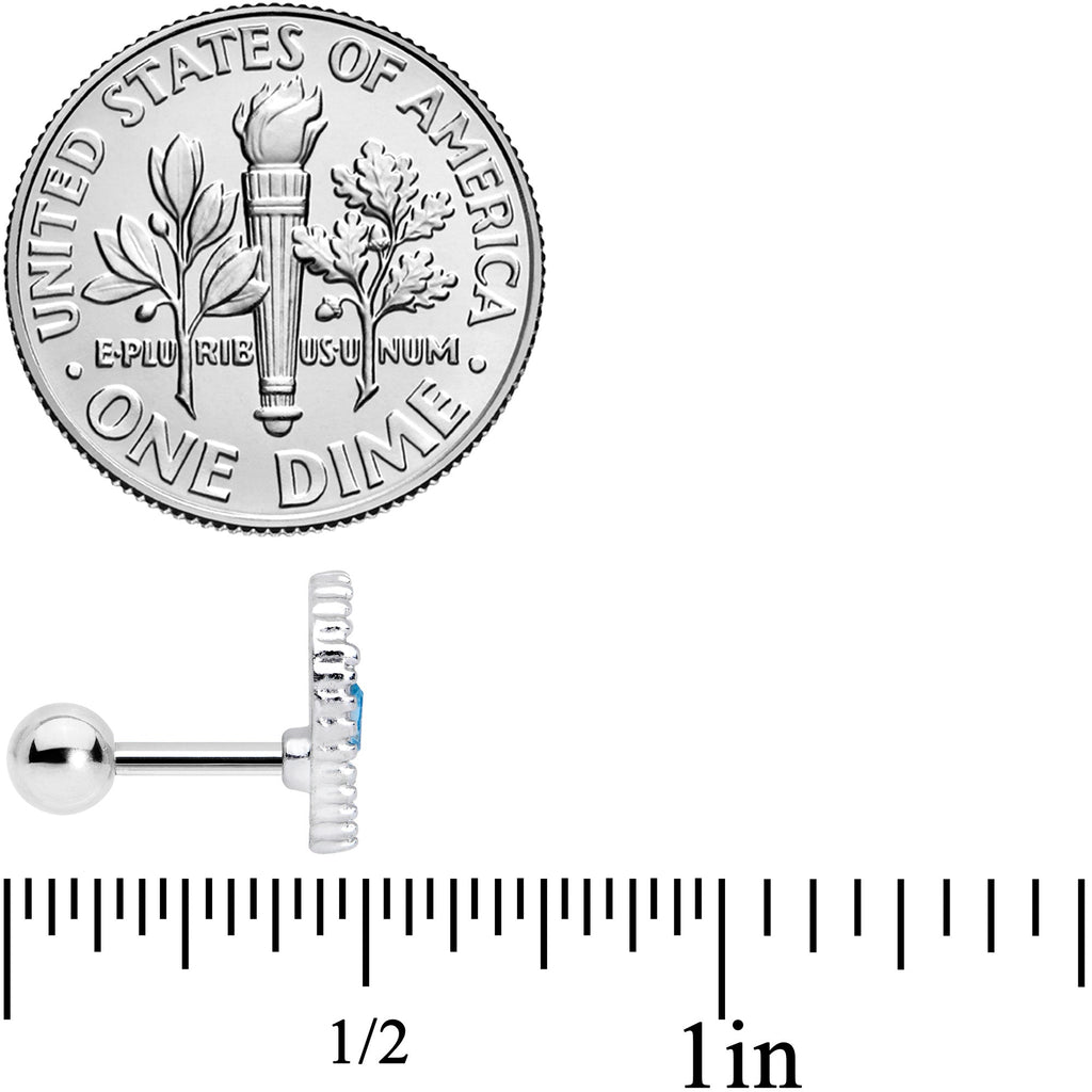16G 1/4 Aqua Gem Alien Cartilage Tragus