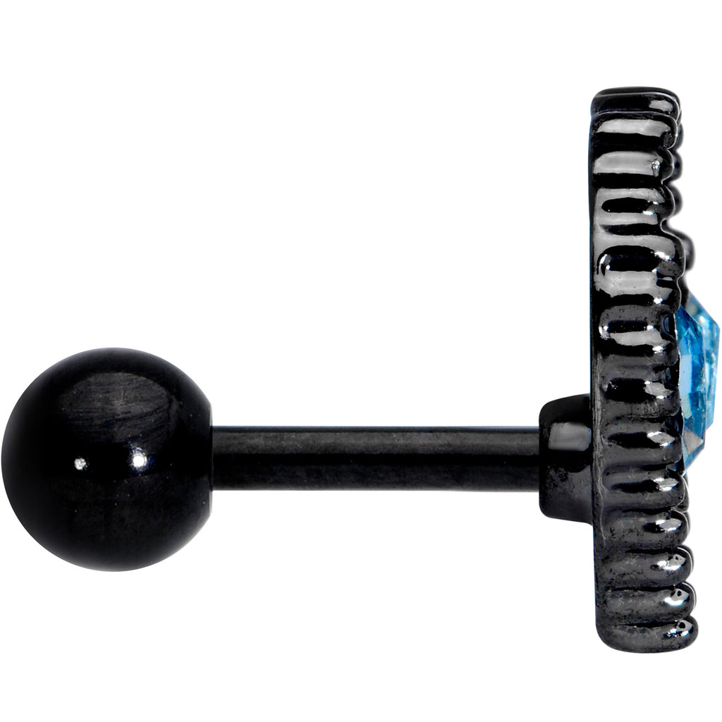 16G 1/4 Aqua Gem Black Alien Cartilage Tragus