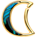 16G 3/8 Gold Tone Moon Sea Right Ear Closure Ring