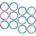 18G 5/16 Rainbow Anodized Seamless Nose Hoop Set of 12