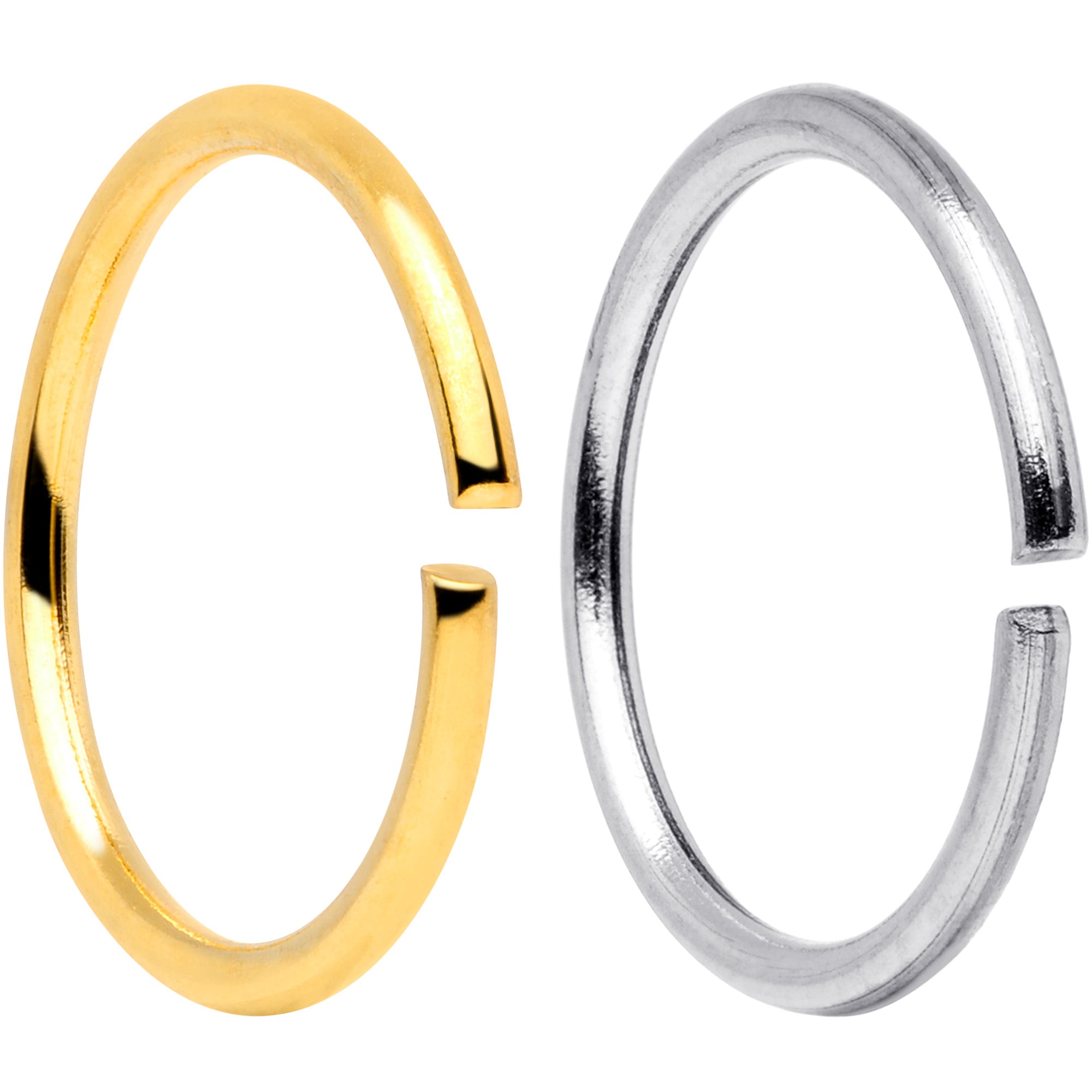 20G 5/16 Steel Gold Tone Anodized Seamless Circular Ring Set of 12
