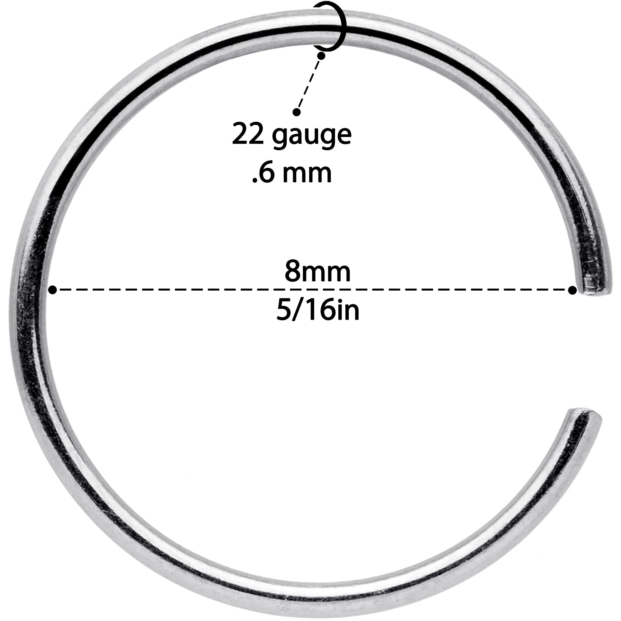 22G 5/16 Steel Rose Gold Tone Anodized Seamless Circular Ring Set of 12