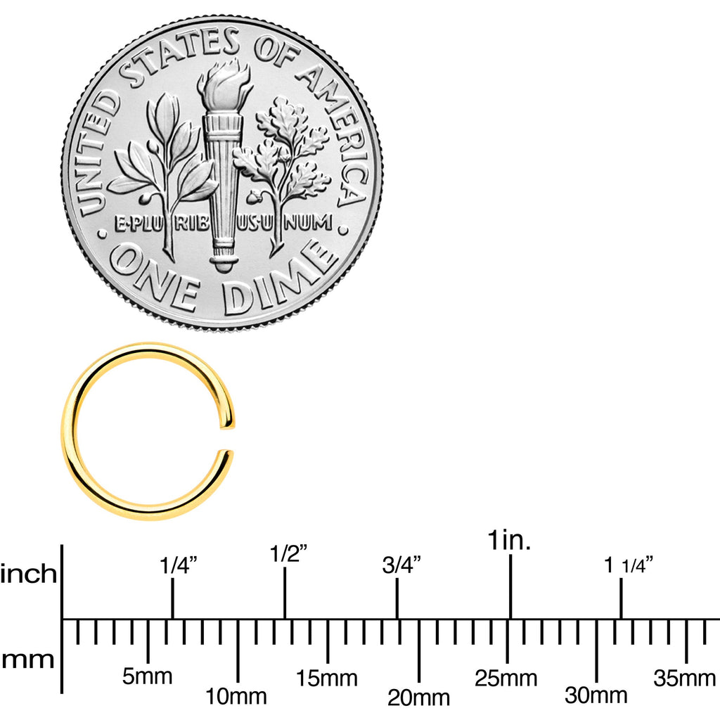 18G 5/16 Gold Tone Rose Gold Tone Anodized Seamless Circular Ring Set of 12