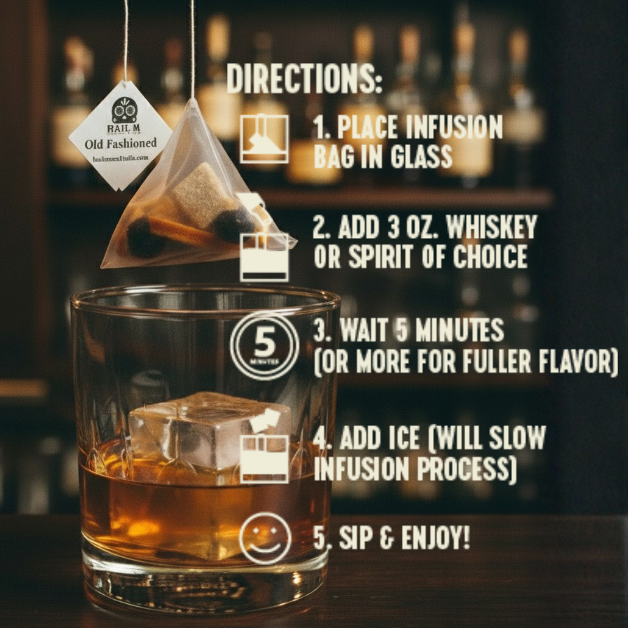 Old Fashioned – Travel Cocktail Infusion - Flavor Sampler