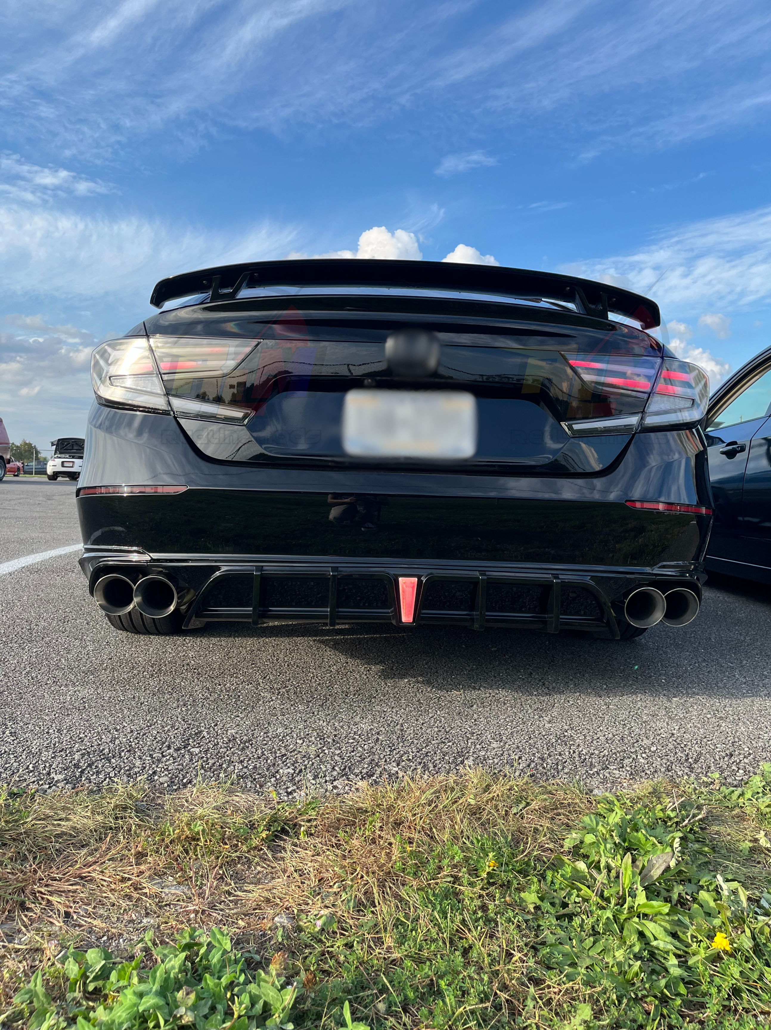 2018-2022 Honda Accord Rear V2 Diffuser With Red & Clear White Brake Light