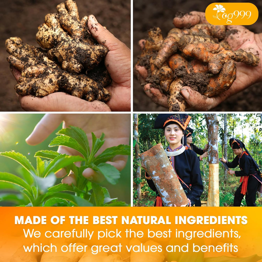 Premium Ginger, Turmeric and Cinnamon, Hand-made Blend of Ginger, Turmeric, Cinnamon, Orange Peel, Black Pepper, Hawthorn Berry and Jasmine.