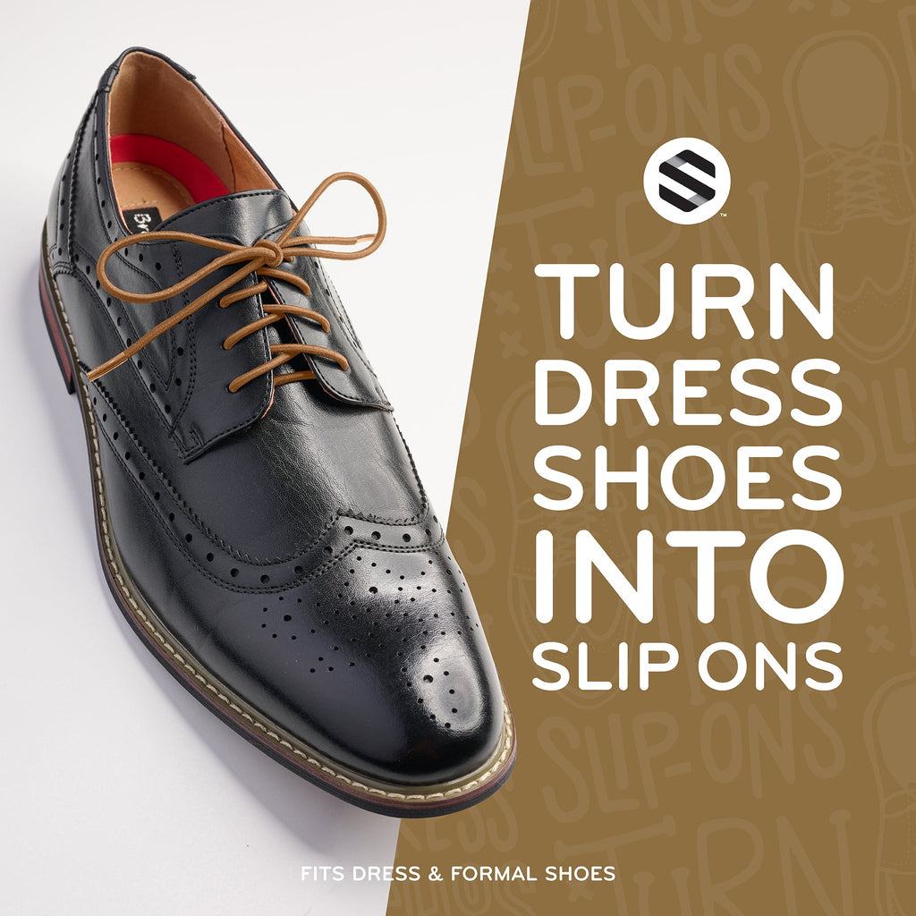 Light Brown Round Elastic Dress Shoe Laces