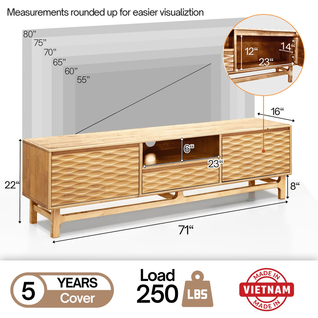 Elara Solid Wood TV Stand