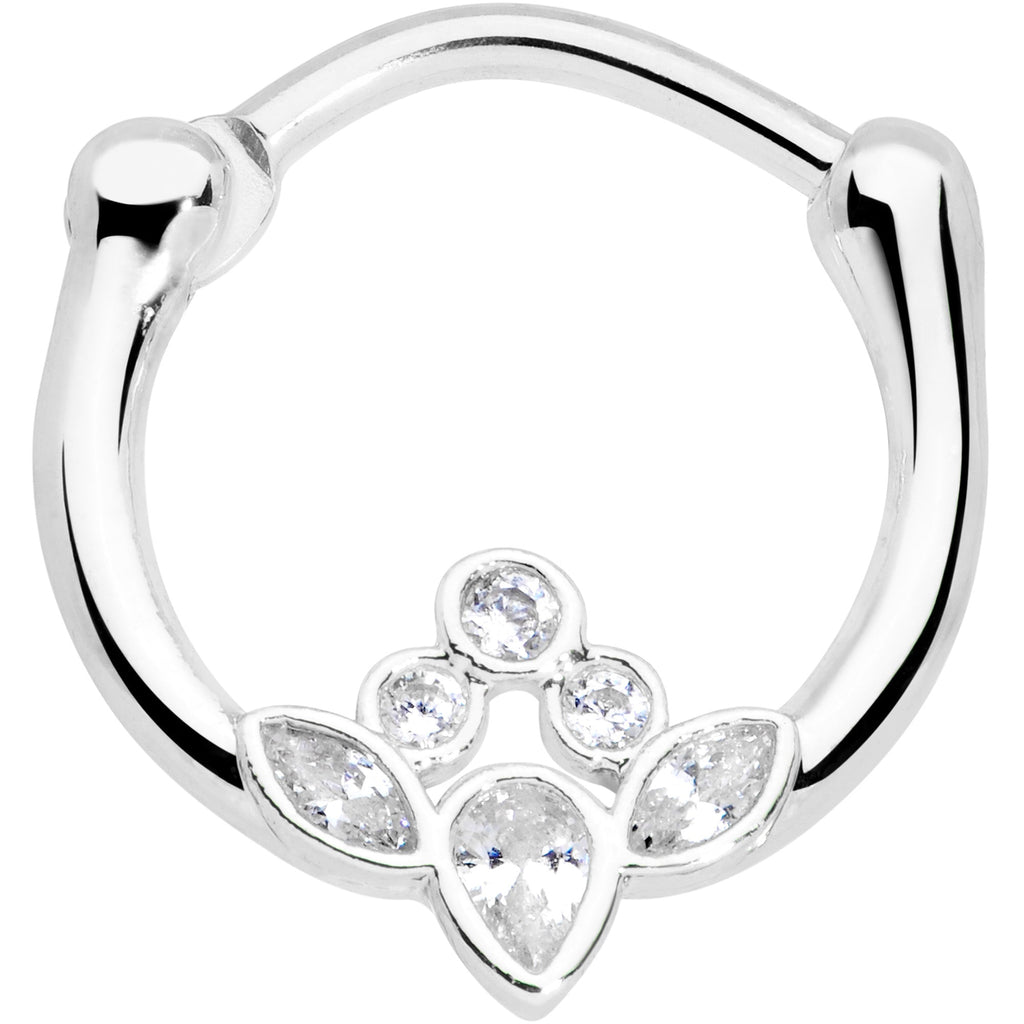 16G 3/8 Clear Gem Classic Cluster Septum Clicker