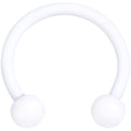 16G 3/8 White Matte Horseshoe Circular Barbell