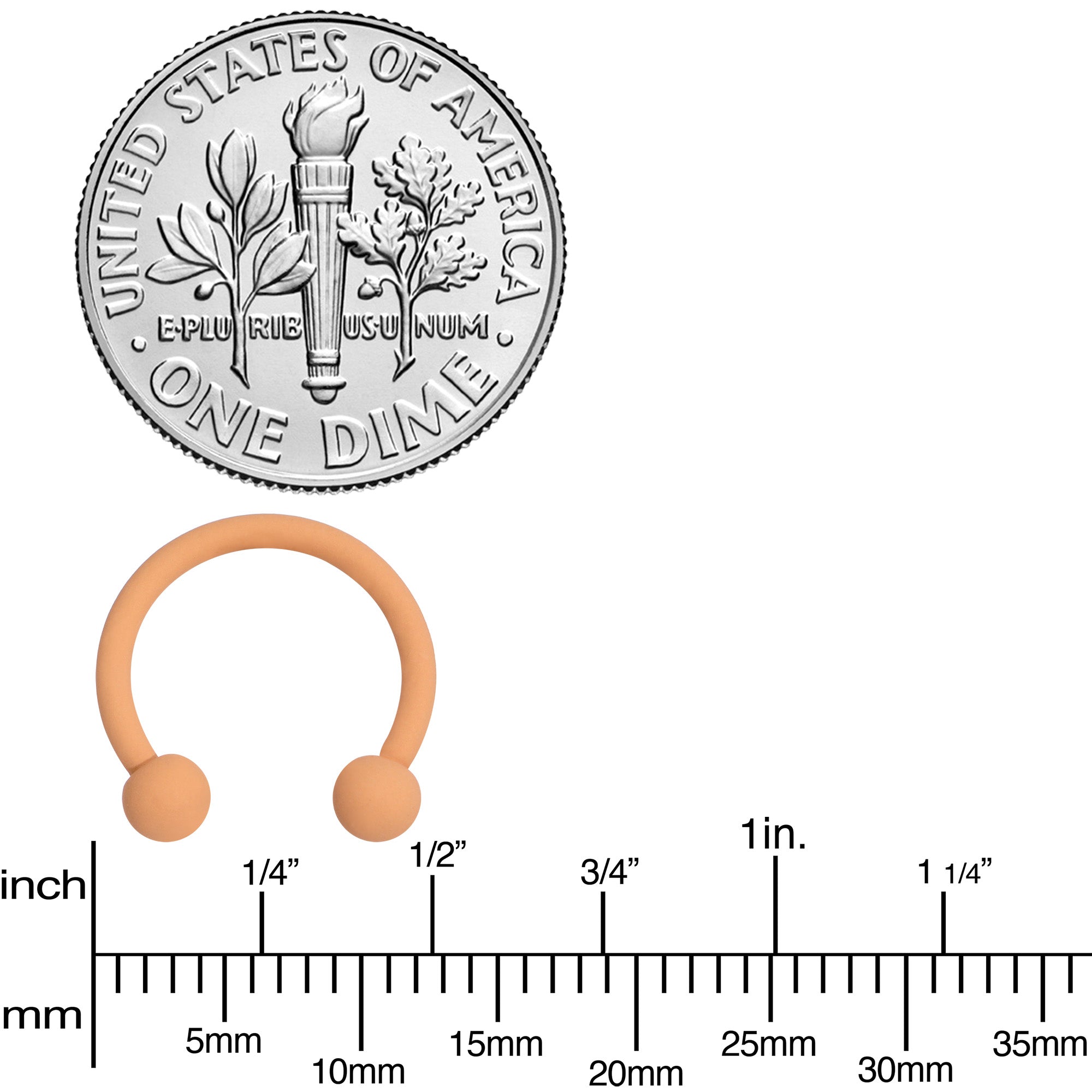 16G 3/8 Tan Matte Horseshoe Circular Barbell