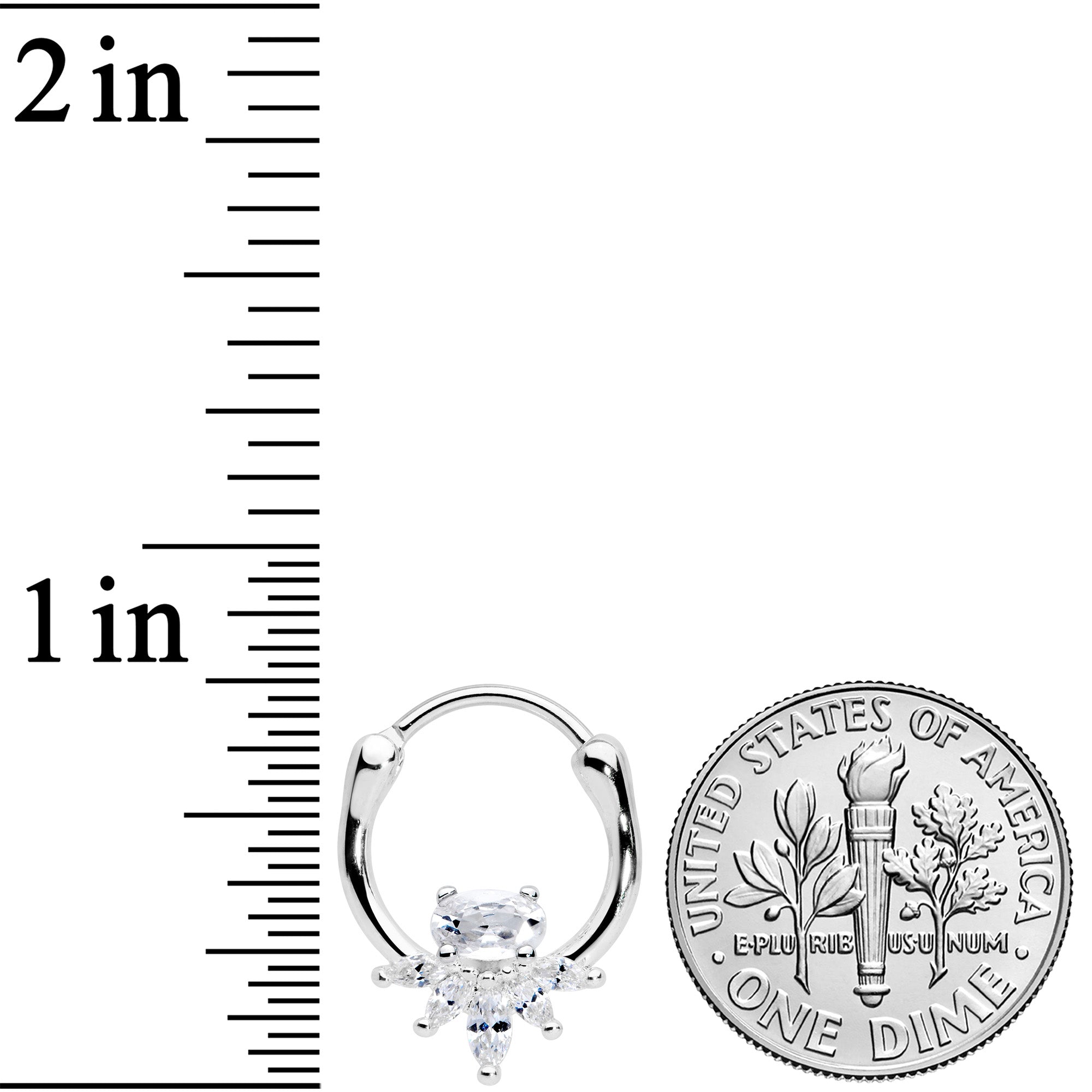 18G 3/8 Clear Gem Spray Cartilage Clicker