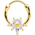 18G 3/8 Clear Gem Gold Tone Anodized Spray Cartilage Clicker