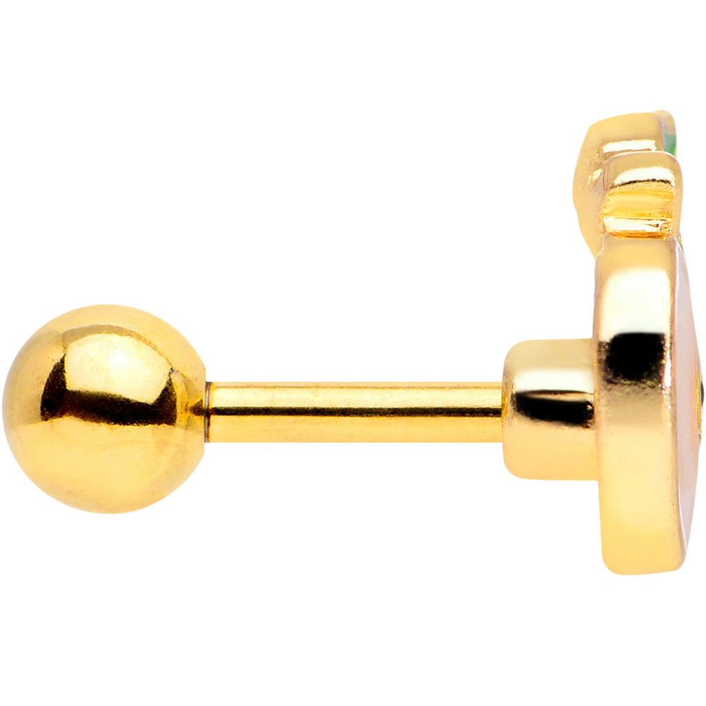 16G 1/4 Gold Tone Sweet Apple Cartilage Tragus Earring