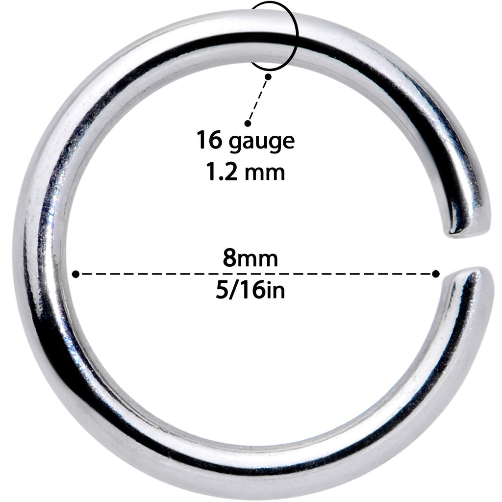 16G 5/16 Seamless Cartilage Ring Set of 12