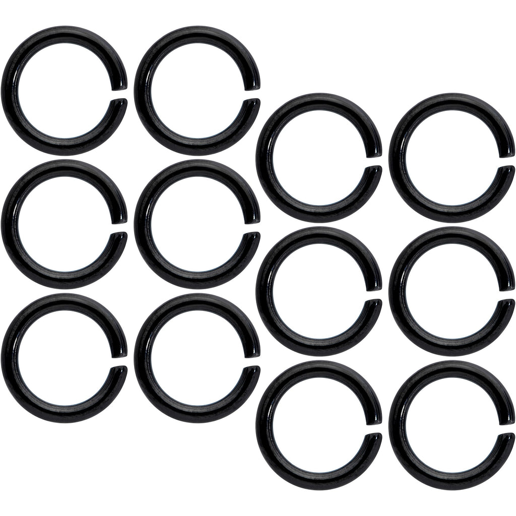 14G 5/16 Black Anodized Seamless Cartilage Ring Set of 12