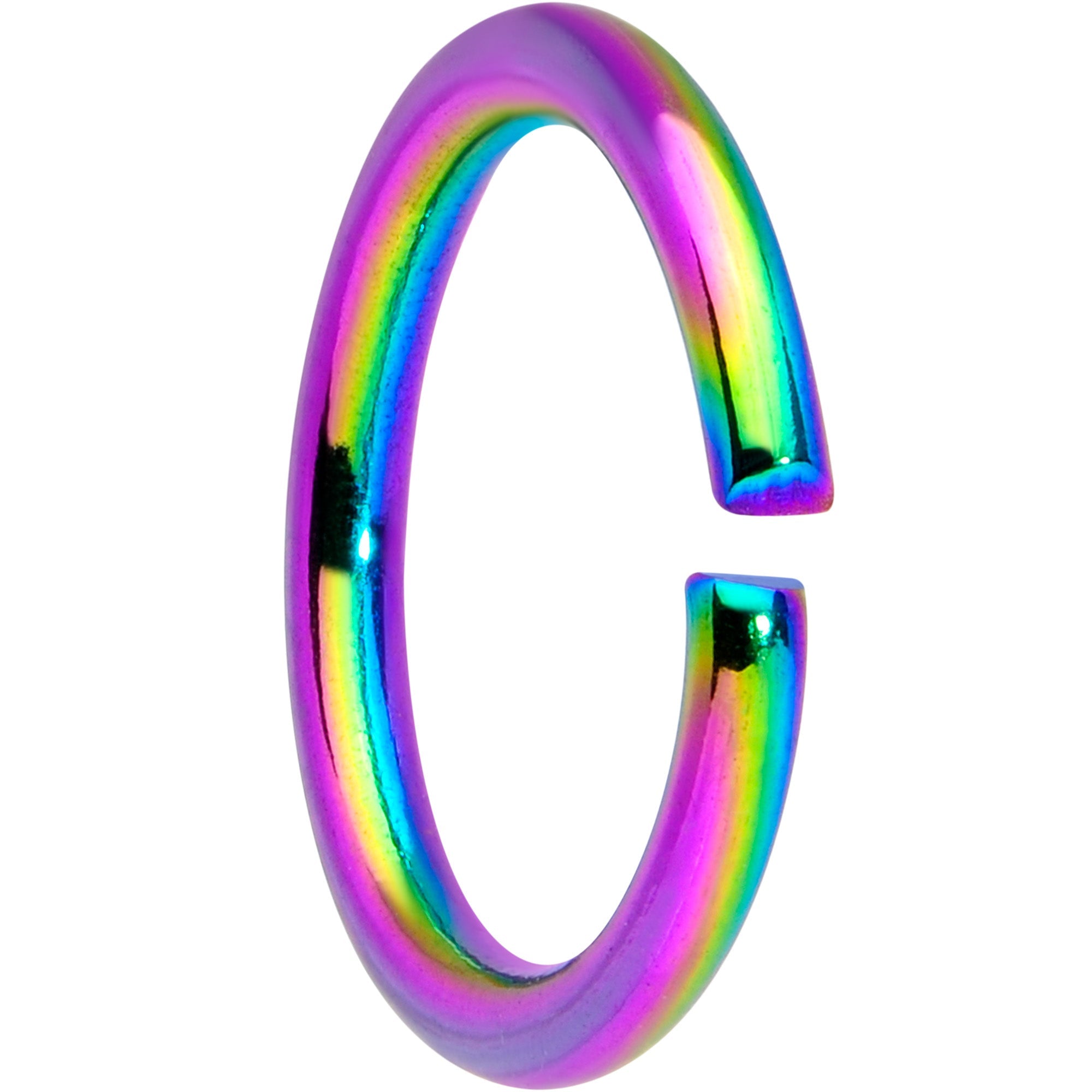 16G 5/16 Rainbow Anodized Seamless Cartilage Ring Set of 12