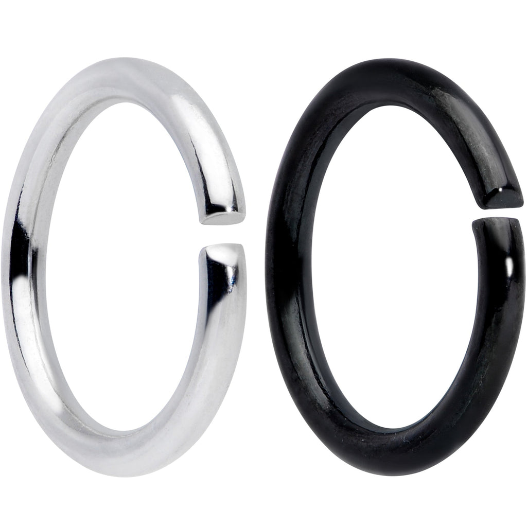 16G 5/16 Steel Black Anodized Seamless Cartilage Ring Set of 12