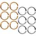 14G 5/16 Steel Rose Gold Tone Seamless Cartilage Ring Set of 12