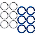 14G 5/16 Steel Blue Anodized Seamless Cartilage Ring Set of 12