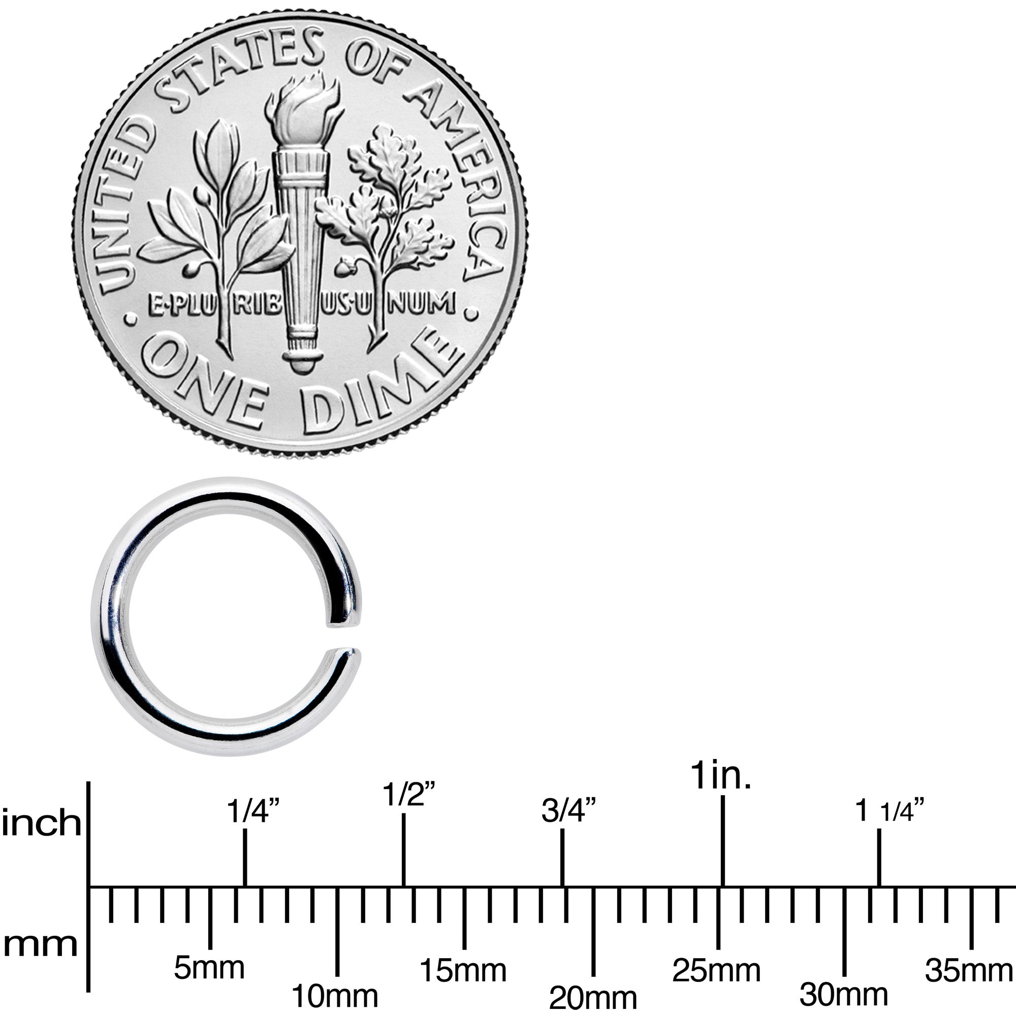 14G 5/16 Steel Black Gold Tone Seamless Cartilage Ring Set of 12