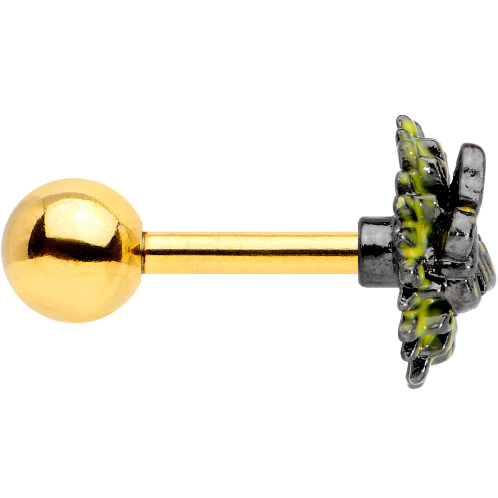 16G 1/4 Gold Tone Sunflower Butterfly Cartilage Earring