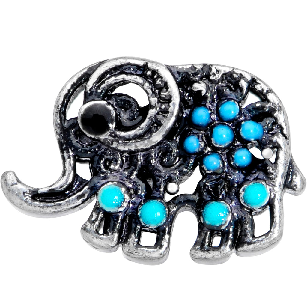 16G 1/4 Aqua Orb Curvy Elephant Cartilage Tragus