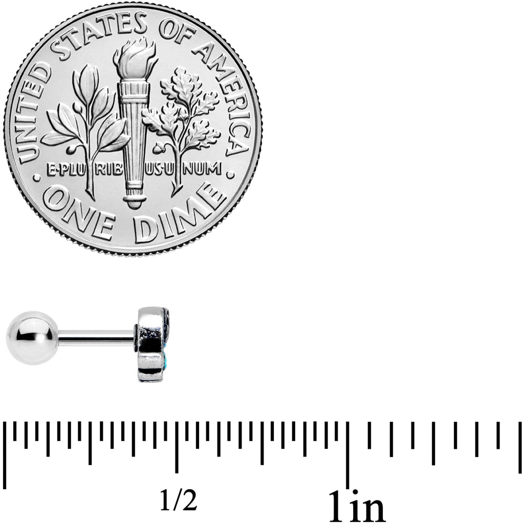 16G 1/4 Aqua Orb Curvy Elephant Cartilage Tragus