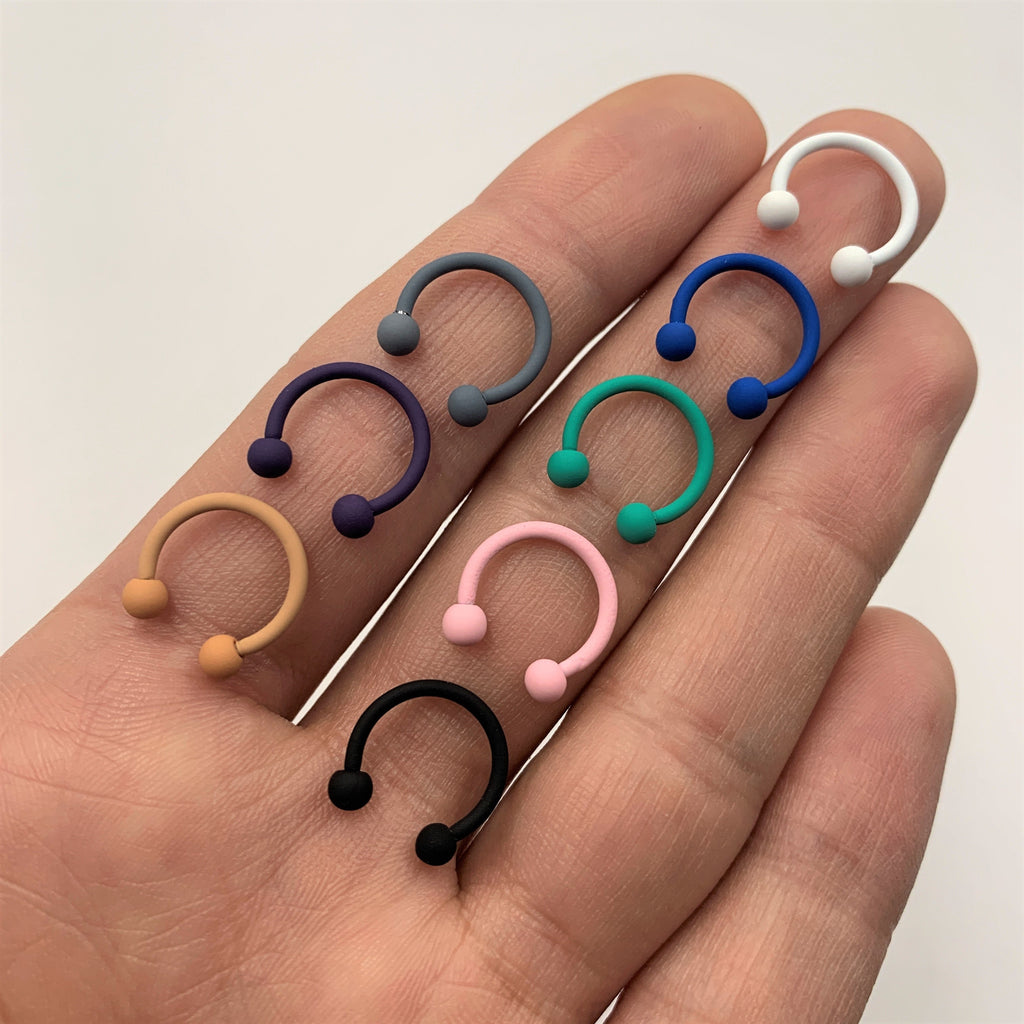 16G 3/8 Delicious Dark Purple Matte Horseshoe Circular Barbell