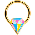 16G 3/8 Gold Tone Geologist Prize Hinged Segment Ring