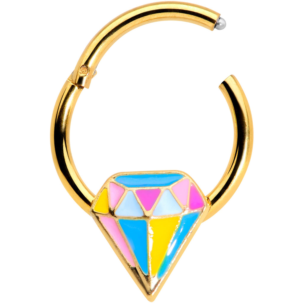 16G 3/8 Gold Tone Geologist Prize Hinged Segment Ring