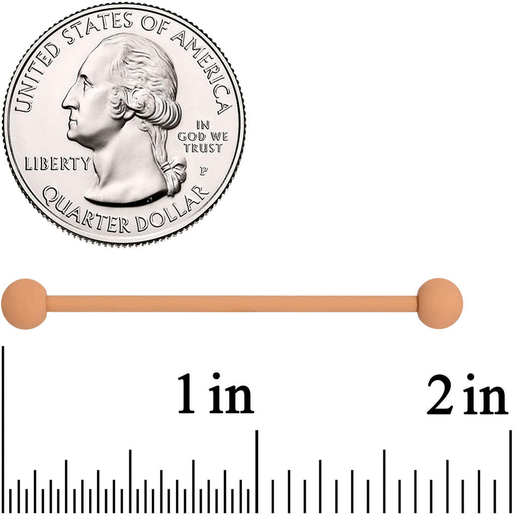 14G Terrific Tan Matte Industrial Barbell 38mm