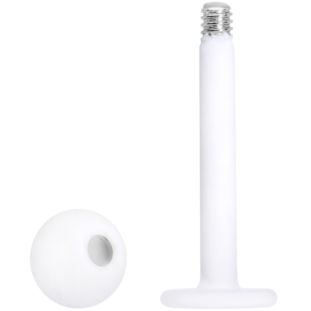 16G 5/16 White Acrylic Matte Labret Monroe Tragus