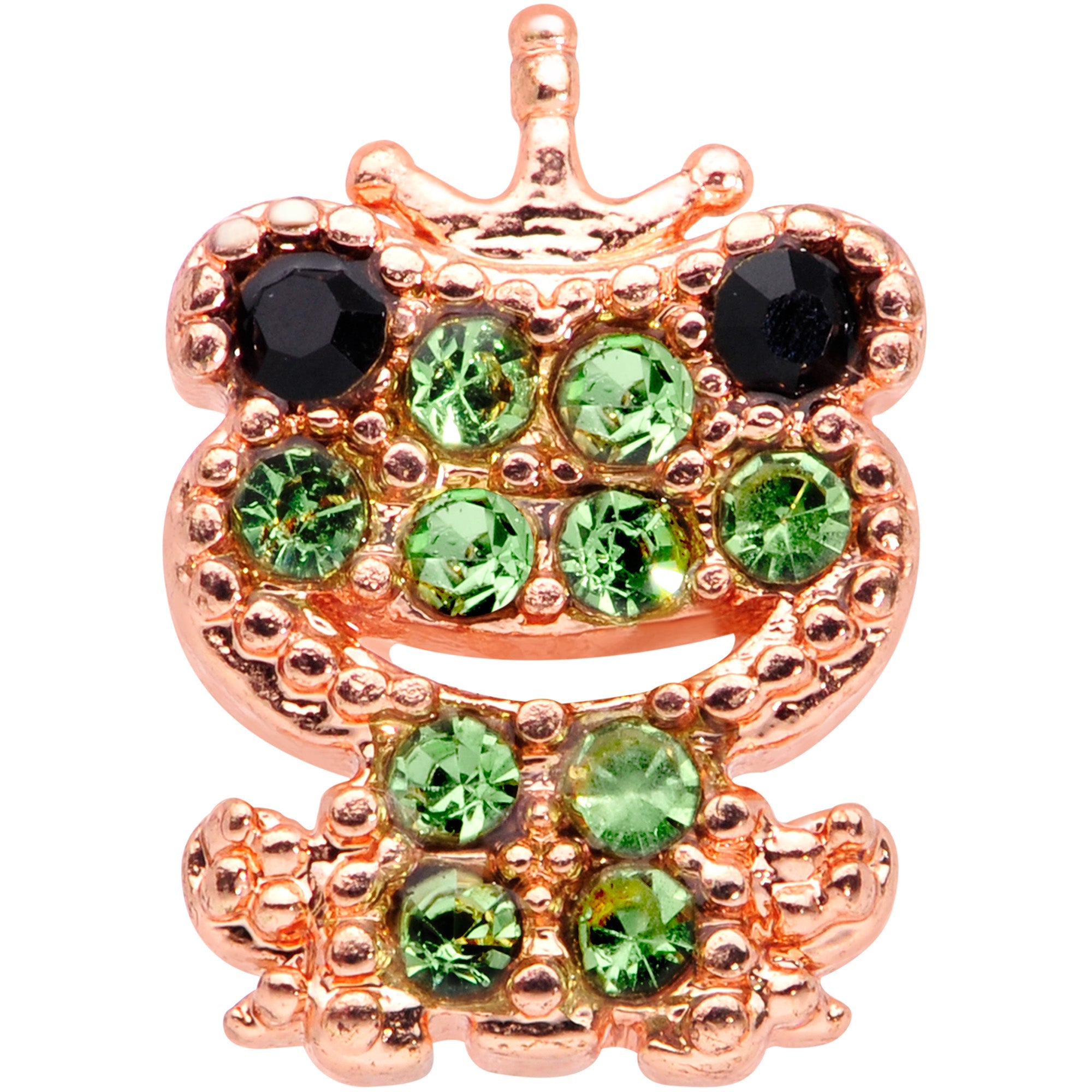 16G 5/16 Green Gem Rose Gold Tone Royal Frog Labret Monroe Tragus