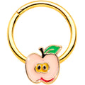 16G 3/8 Gold Tone Sweet Apple Hinged Segment Ring