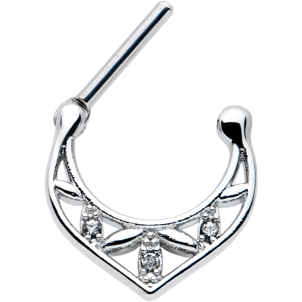 16G 5/16 Clear Gem Classic Geometric Cartilage Clicker