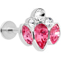 16G 5/16 Clear Pink Gem Cluster Labret Monroe Tragus