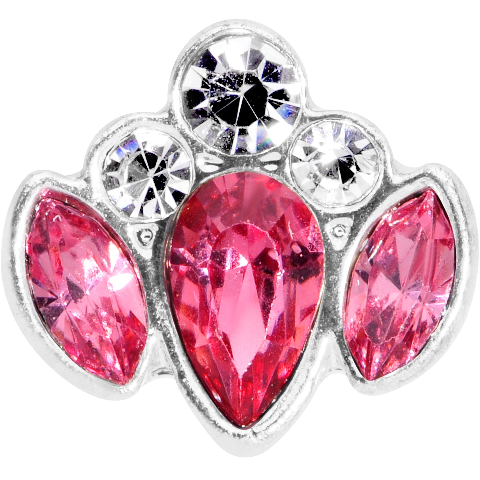 16G 5/16 Clear Pink Gem Cluster Labret Monroe Tragus
