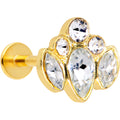 16G 5/16 Clear Gem Gold Tone Cluster Labret Monroe Tragus