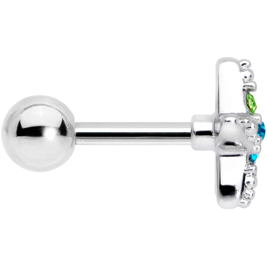 16G 1/4 Blue Green Gem Glam Starfish Cartilage Tragus