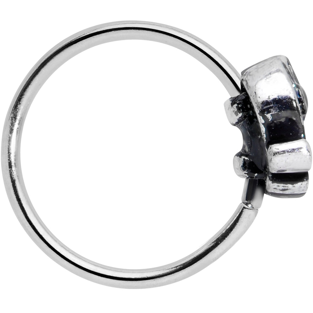 20G 5/16 Aqua Orb Curvy Elephant Nose Hoop
