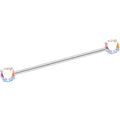 14G Aurora CZ Gem Threadless Industrial Barbell 38mm