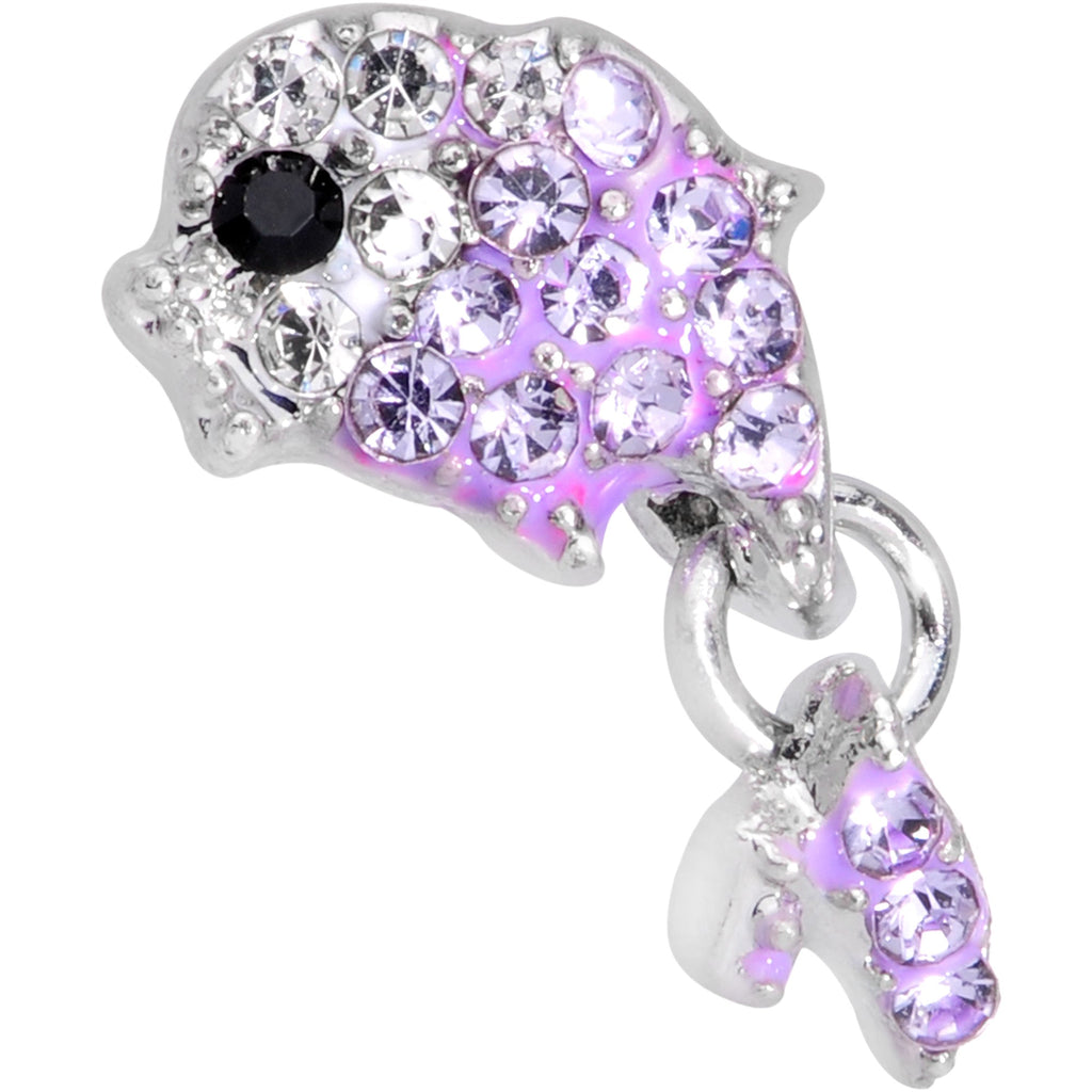 16G 1/4 Purple Gem Sweet Fish Dangle Cartilage Tragus