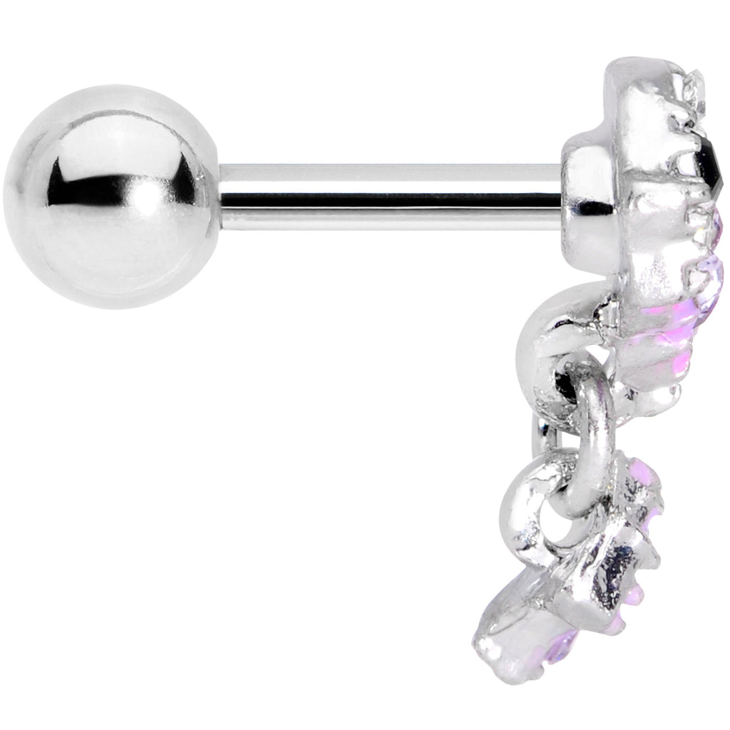 16G 1/4 Purple Gem Sweet Fish Dangle Cartilage Tragus
